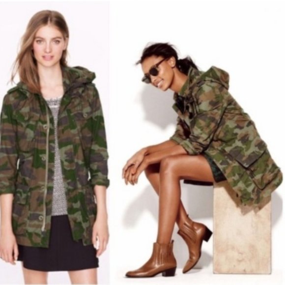 J. Crew Jackets & Blazers - J Crew Fatigue Jacket in Camo Full Zip/Button Up Boyfriend Jacket